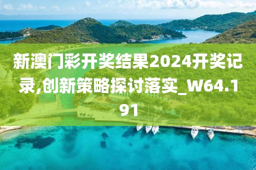 新澳门彩开奖结果2024开奖记录,创新策略探讨落实_W64.191