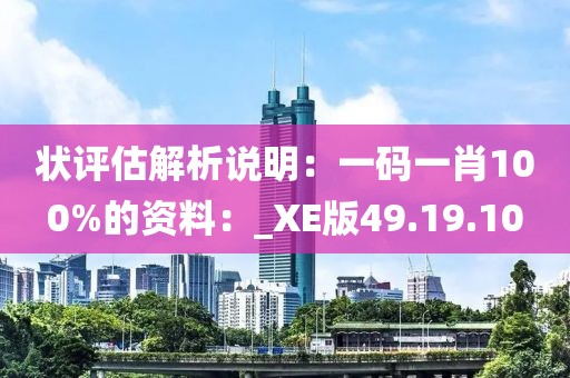 状评估解析说明：一码一肖100%的资料：_XE版49.19.10
