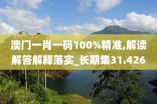 澳门一肖一码100%精准,解读解答解释落实_长期集31.426