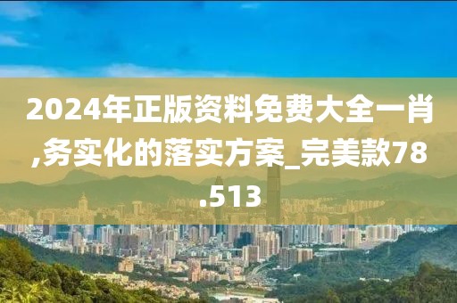 2024年正版资料免费大全一肖,务实化的落实方案_完美款78.513