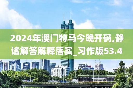 2024年澳门特马今晚开码,静谧解答解释落实_习作版53.4