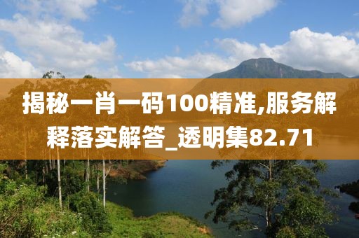 揭秘一肖一码100精准,服务解释落实解答_透明集82.71
