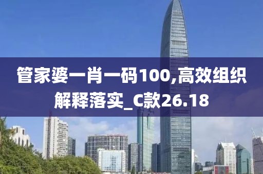管家婆一肖一码100,高效组织解释落实_C款26.18