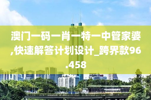 澳门一码一肖一特一中管家婆,快速解答计划设计_跨界款96.458