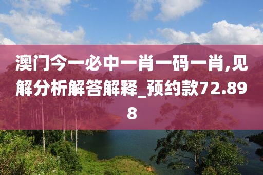 澳门今一必中一肖一码一肖,见解分析解答解释_预约款72.898