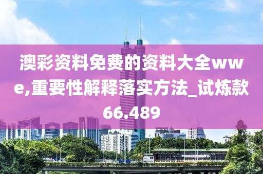 澳彩资料免费的资料大全wwe,重要性解释落实方法_试炼款66.489