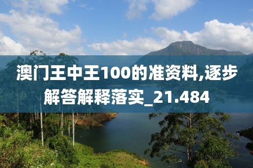 澳门王中王100的准资料,逐步解答解释落实_21.484