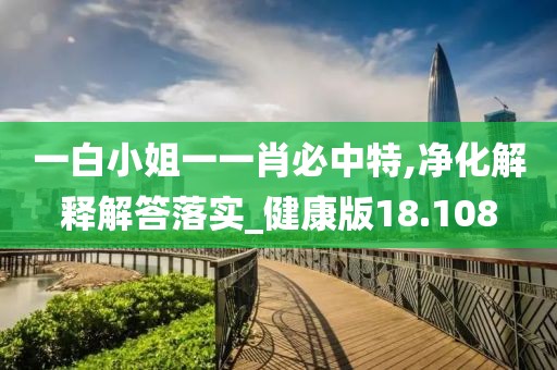 一白小姐一一肖必中特,净化解释解答落实_健康版18.108
