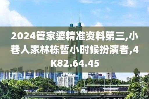 2024管家婆精准资料第三,小巷人家林栋哲小时候扮演者,4K82.64.45