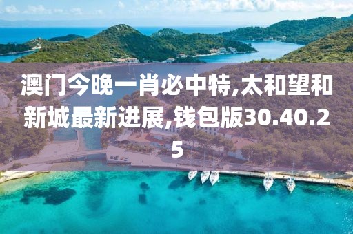 澳门今晚一肖必中特,太和望和新城最新进展,钱包版30.40.25