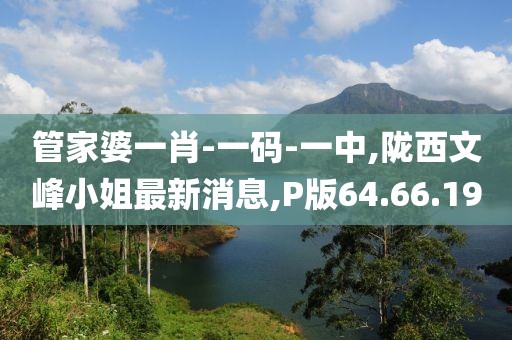 管家婆一肖-一码-一中,陇西文峰小姐最新消息,P版64.66.19