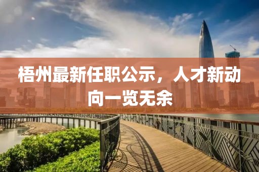梧州最新任职公示，人才新动向一览无余