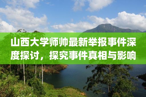 山西大学师帅最新举报事件深度探讨，探究事件真相与影响