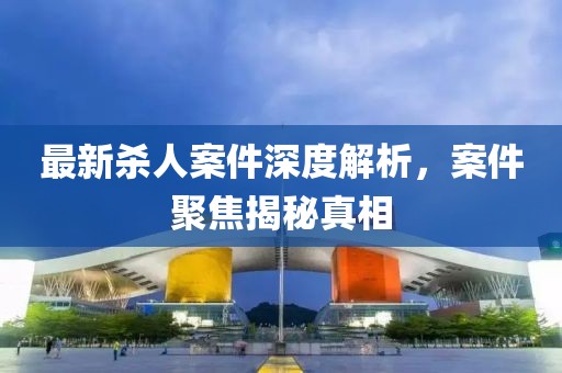 最新杀人案件深度解析，案件聚焦揭秘真相