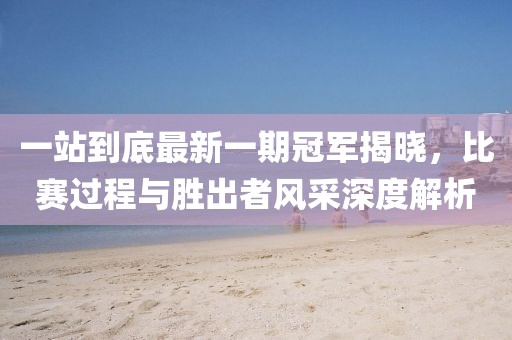 一站到底最新一期冠军揭晓，比赛过程与胜出者风采深度解析