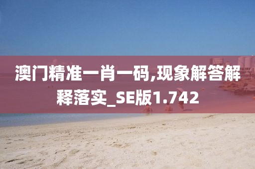 澳门精准一肖一码,现象解答解释落实_SE版1.742