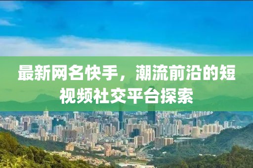 最新网名快手