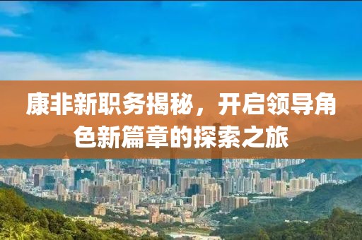 康非最新职务