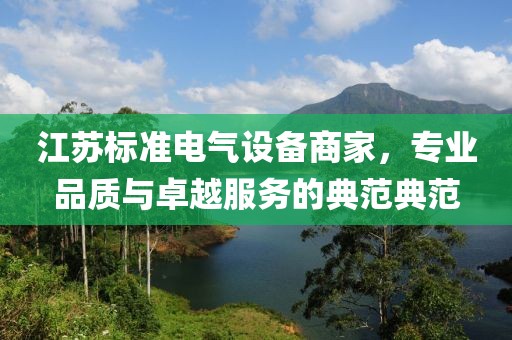 江苏标准电气设备商家，专业品质与卓越服务的典范典范