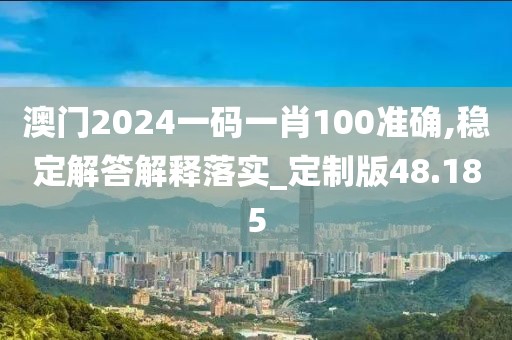 澳门2024一码一肖100准确,稳定解答解释落实_定制版48.185