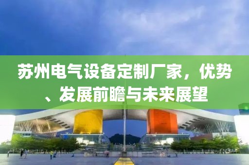 苏州电气设备定制厂家，优势、发展前瞻与未来展望
