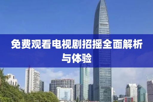 免费观看电视剧招摇全面解析与体验