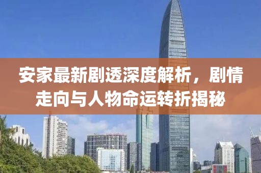 安家最新剧透