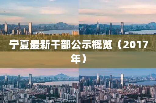 宁夏最新干部公示概览（2017年）