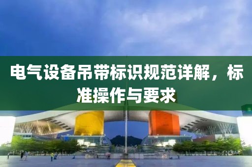 电气设备吊带标识规范详解，标准操作与要求