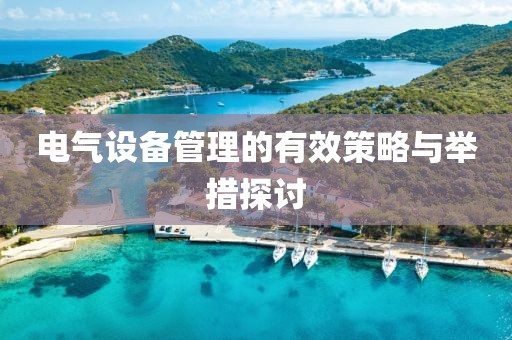 电气设备管理的有效策略与举措探讨