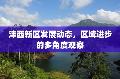沣西新区发展动态，区域进步的多角度观察