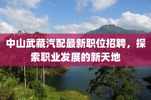 中山武藏汽配最新职位招聘，探索职业发展的新天地