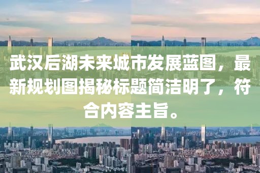 武汉后湖未来城市发展蓝图，最新规划图揭秘标题简洁明了，符合内容主旨。