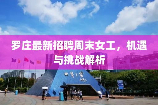 罗庄最新招聘周末女工，机遇与挑战解析