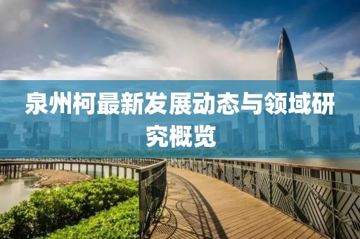 泉州柯最新发展动态与领域研究概览