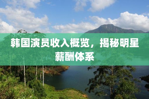 韩国演员收入概览，揭秘明星薪酬体系