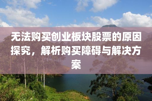 无法购买创业板块股票的原因探究，解析购买障碍与解决方案