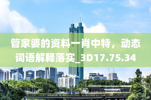 管家婆的资料一肖中特，动态词语解释落实_3D17.75.34