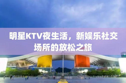 明星KTV夜生活，新娱乐社交场所的放松之旅
