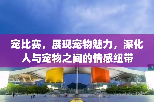 宠比赛，展现宠物魅力，深化人与宠物之间的情感纽带