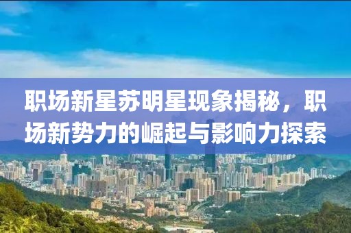 职场新星苏明星现象揭秘，职场新势力的崛起与影响力探索