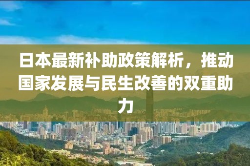 日本最新补助政策解析，推动国家发展与民生改善的双重助力