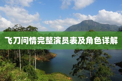 飞刀问情完整演员表及角色详解