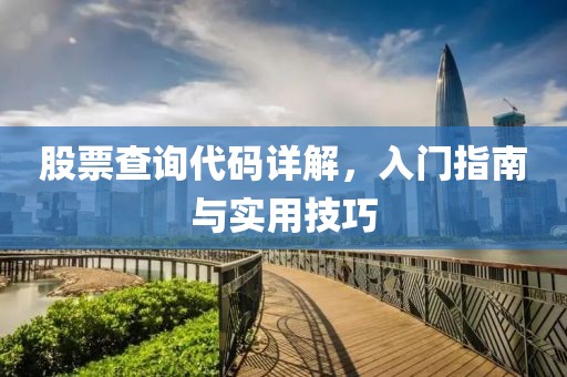 股票查询代码详解，入门指南与实用技巧