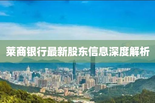 莱商银行最新股东信息深度解析