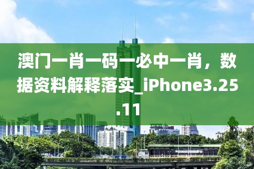澳门一肖一码一必中一肖，数据资料解释落实_iPhone3.25.11