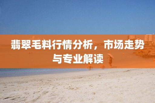 翡翠毛料行情分析，市场走势与专业解读