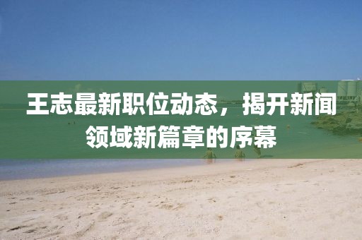 王志最新职位动态，揭开新闻领域新篇章的序幕