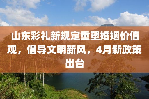 山东彩礼新规定重塑婚姻价值观，倡导文明新风，4月新政策出台