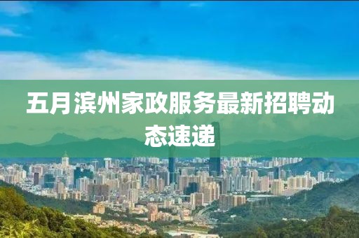 五月滨州家政服务最新招聘动态速递